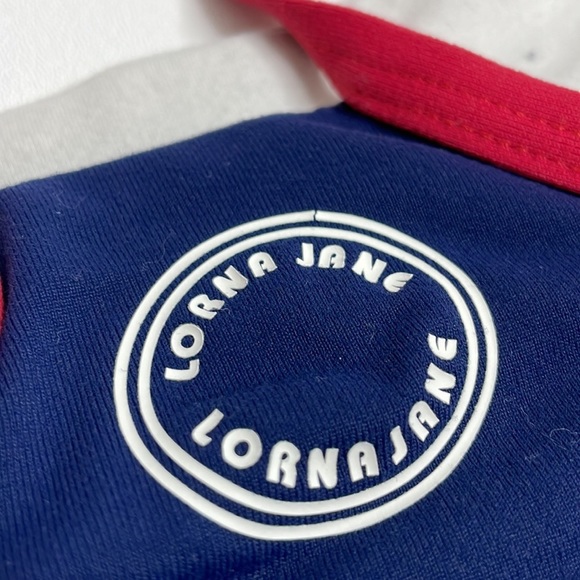 Lorna Jane Red White and Blue color block sports bra size small - Picture 7 of 9